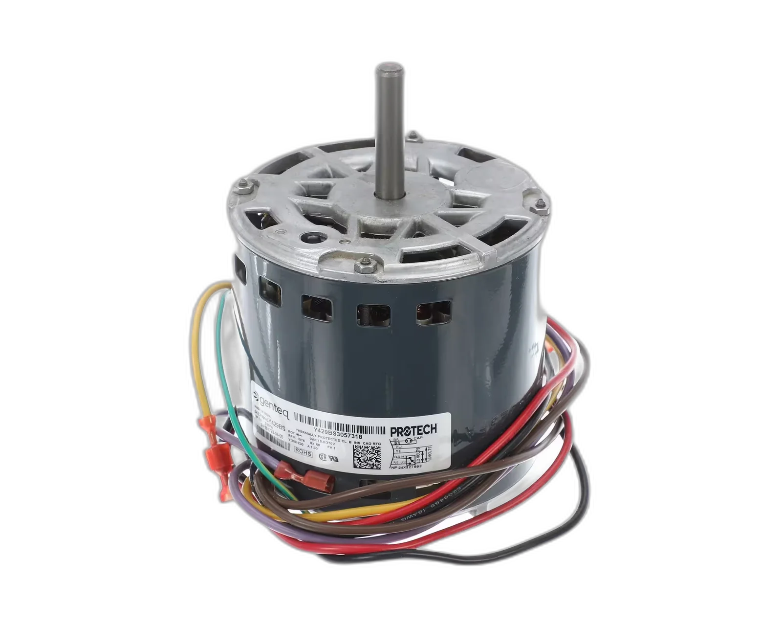 Blower Motor, 208/230V, 60HZ, 1PH, 1075RPM, 1/3HP Blower Motors, Fan, Run Capacitors