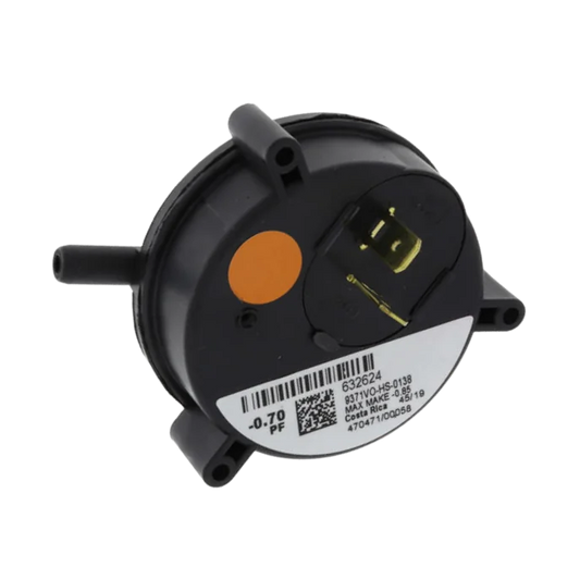 NORDYNE PRESSURE SWITCH SINGLE PORT -0.70" WC Air Pressure Switch, Air Proving