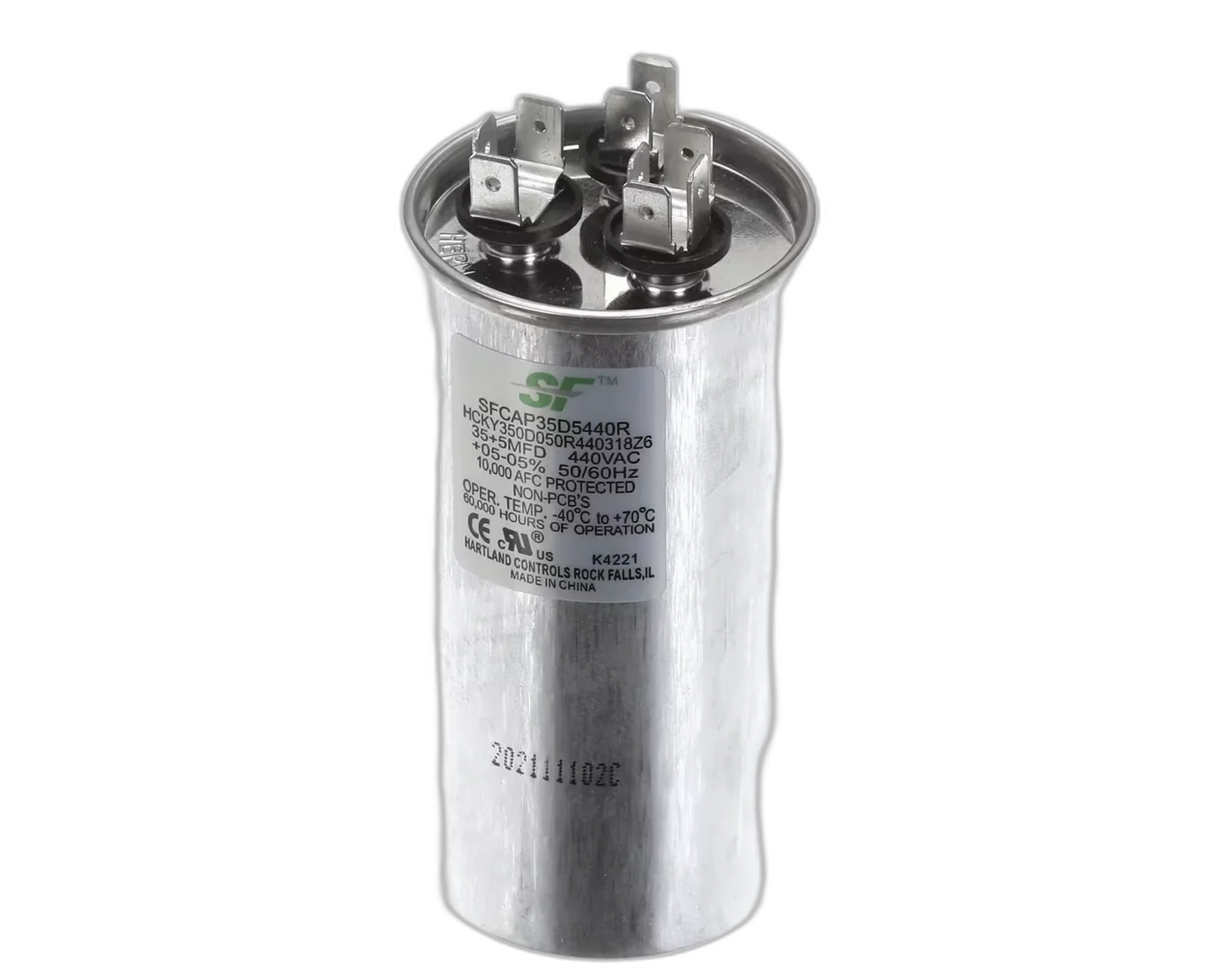 Capacitor, Run, 35 + 5MFD, 440V, 50/60HZ, Round Blower Motors, Fan, Run Capacitors