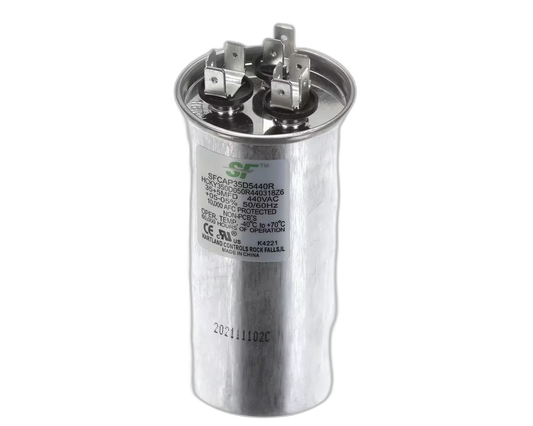 Capacitor, Run, 35 + 5MFD, 440V, 50/60HZ, Round Blower Motors, Fan, Run Capacitors
