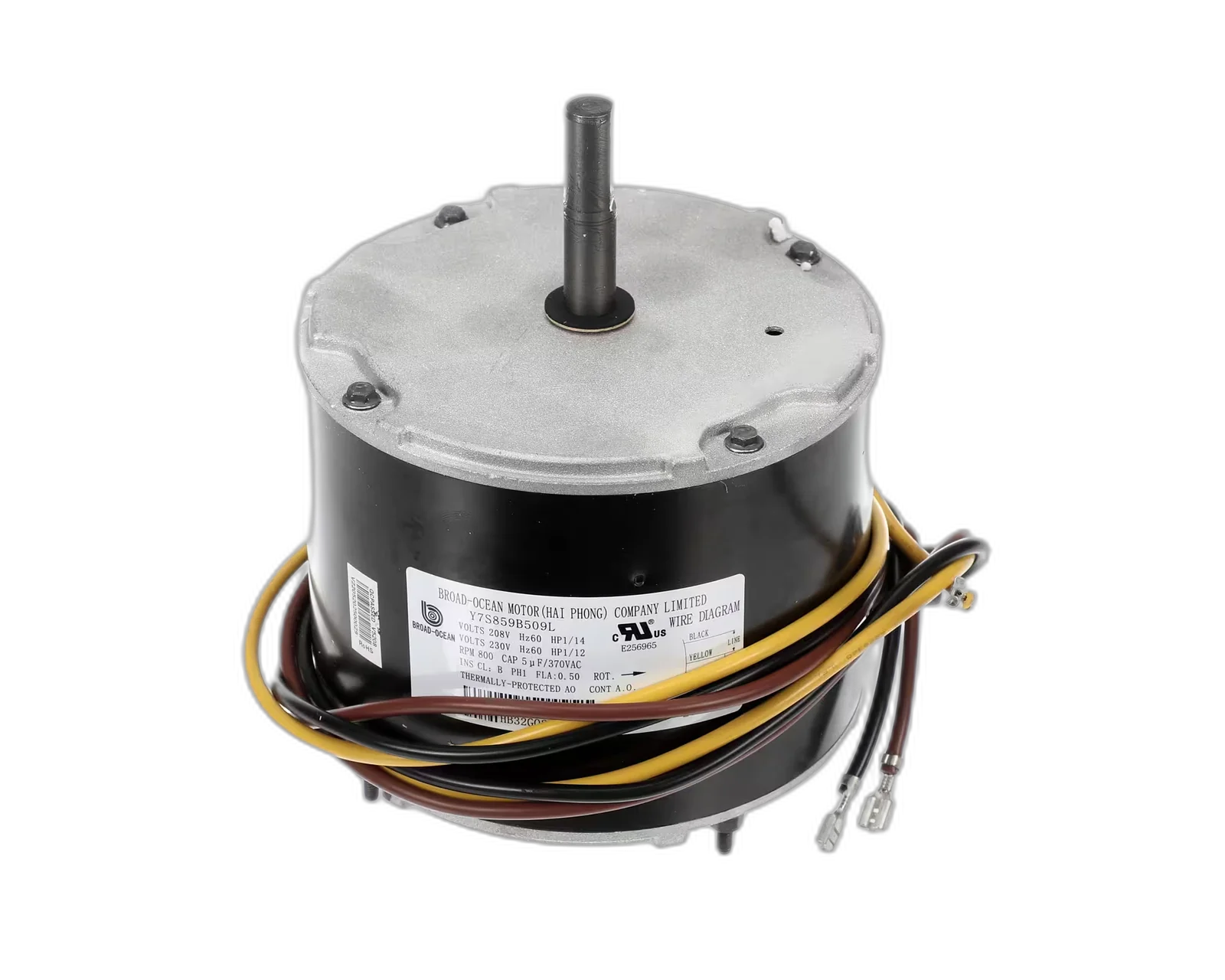 Fan Motor, Condenser, 208-230 Volt, 60HZ, 800 RPM, 1/12HP Blower Motors, Fan, Run Capacitors