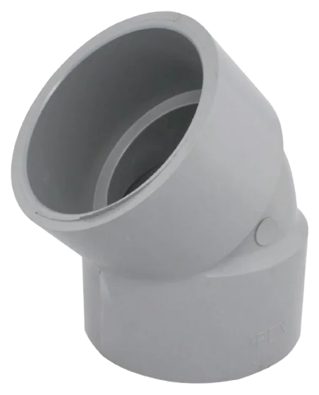 3" 45 DEGREES CPVC FGV ELBOW GREY HXH S636 PVC Schedule 40, 636 PVC, S636, ABS