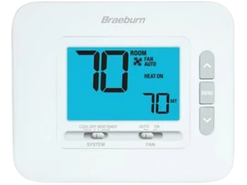 BRAEBURN 1230 NON-PROGRAMMABLE 2H/1C Thermostats, Outdoor Sensors
