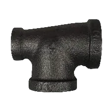 1" X 3/4" X 1/2" BLACK MALLEABLE STEEL TEE Steel Fittings