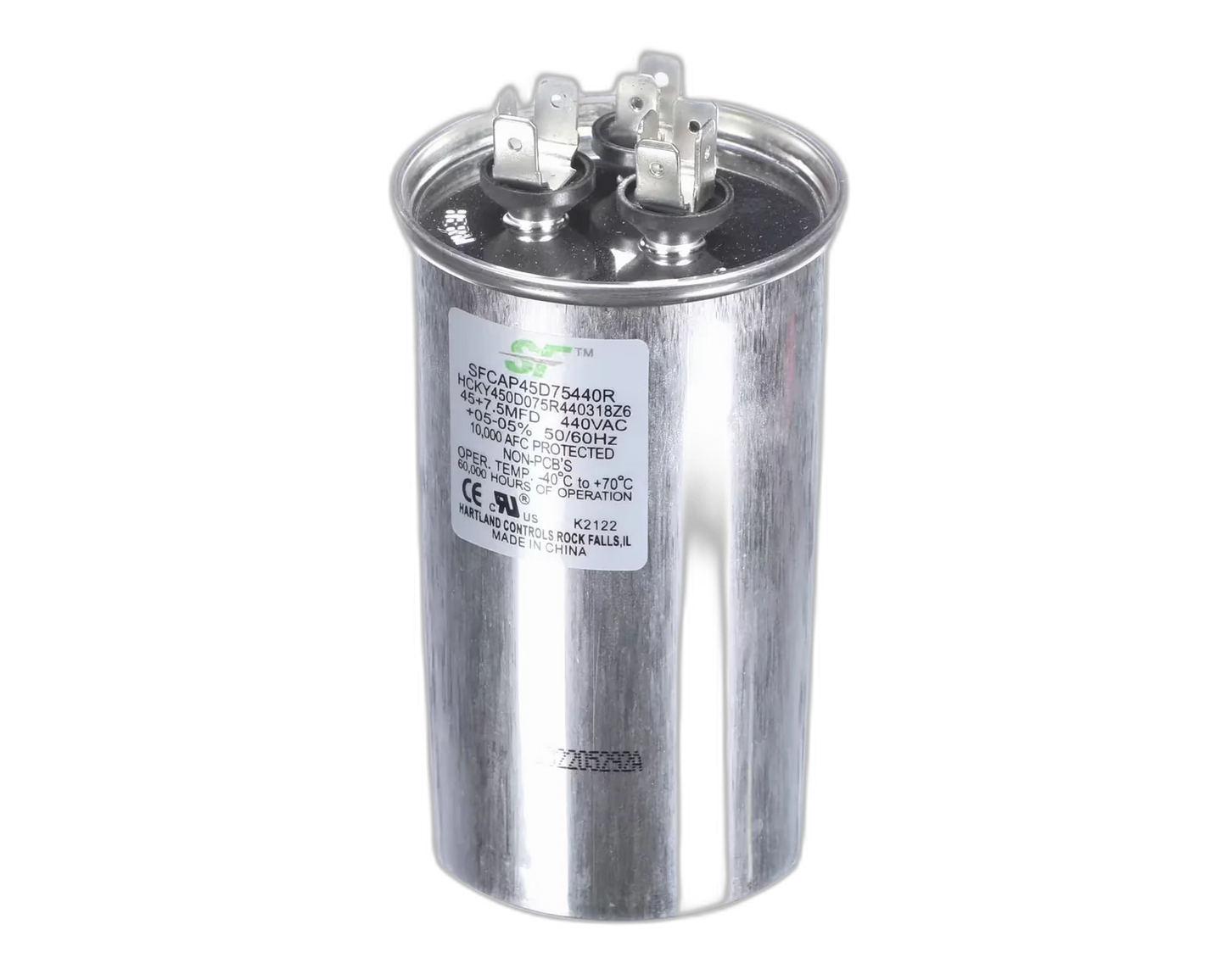 Capacitor, Run, 440 Volt, 50-60HZ, 45MFD, Round Blower Motors, Fan, Run Capacitors