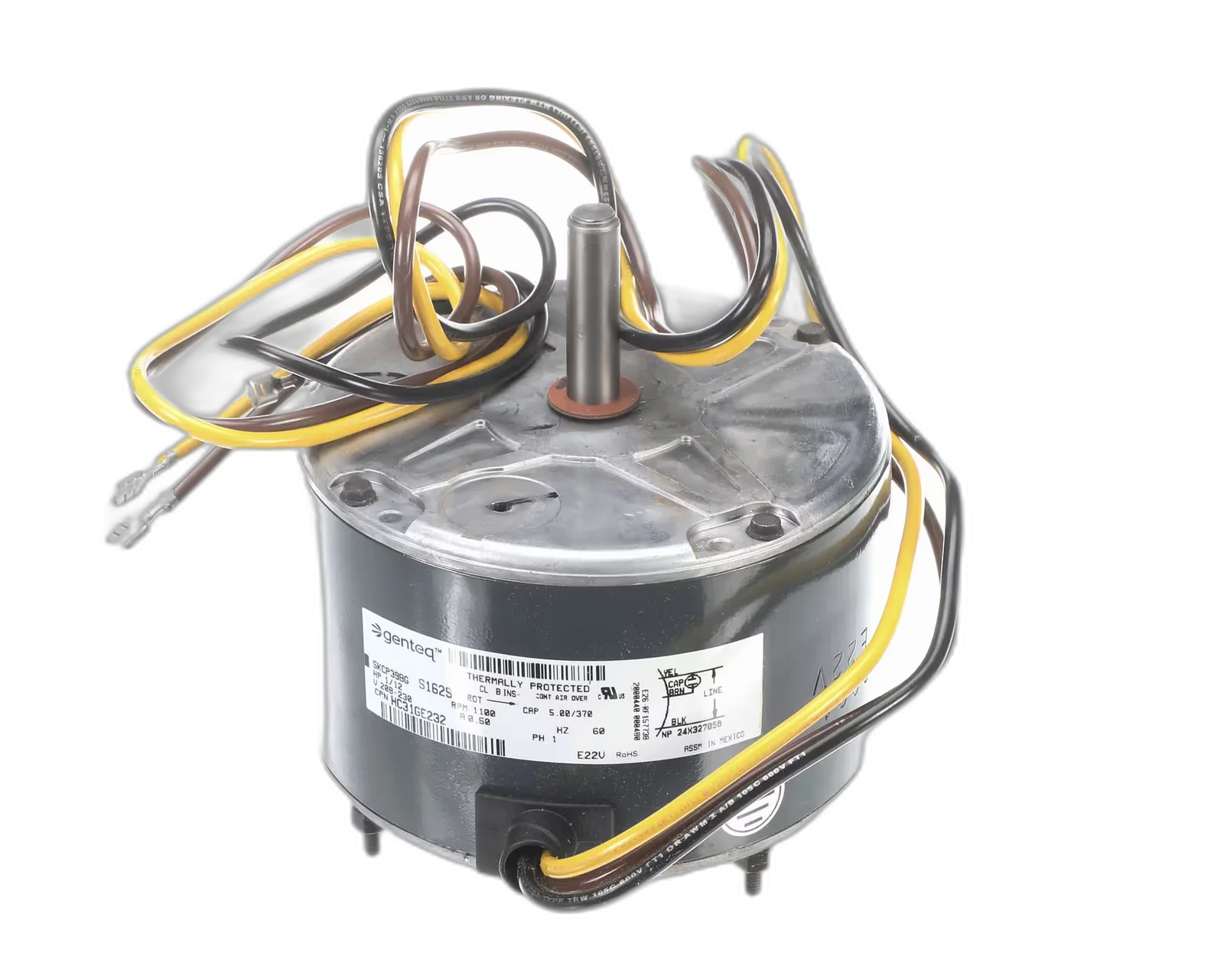Fan Motor, 208-230 Volt, 60HZ, 1100RPM, 1PH, 1/12HP Blower Motors, Fan, Run Capacitors