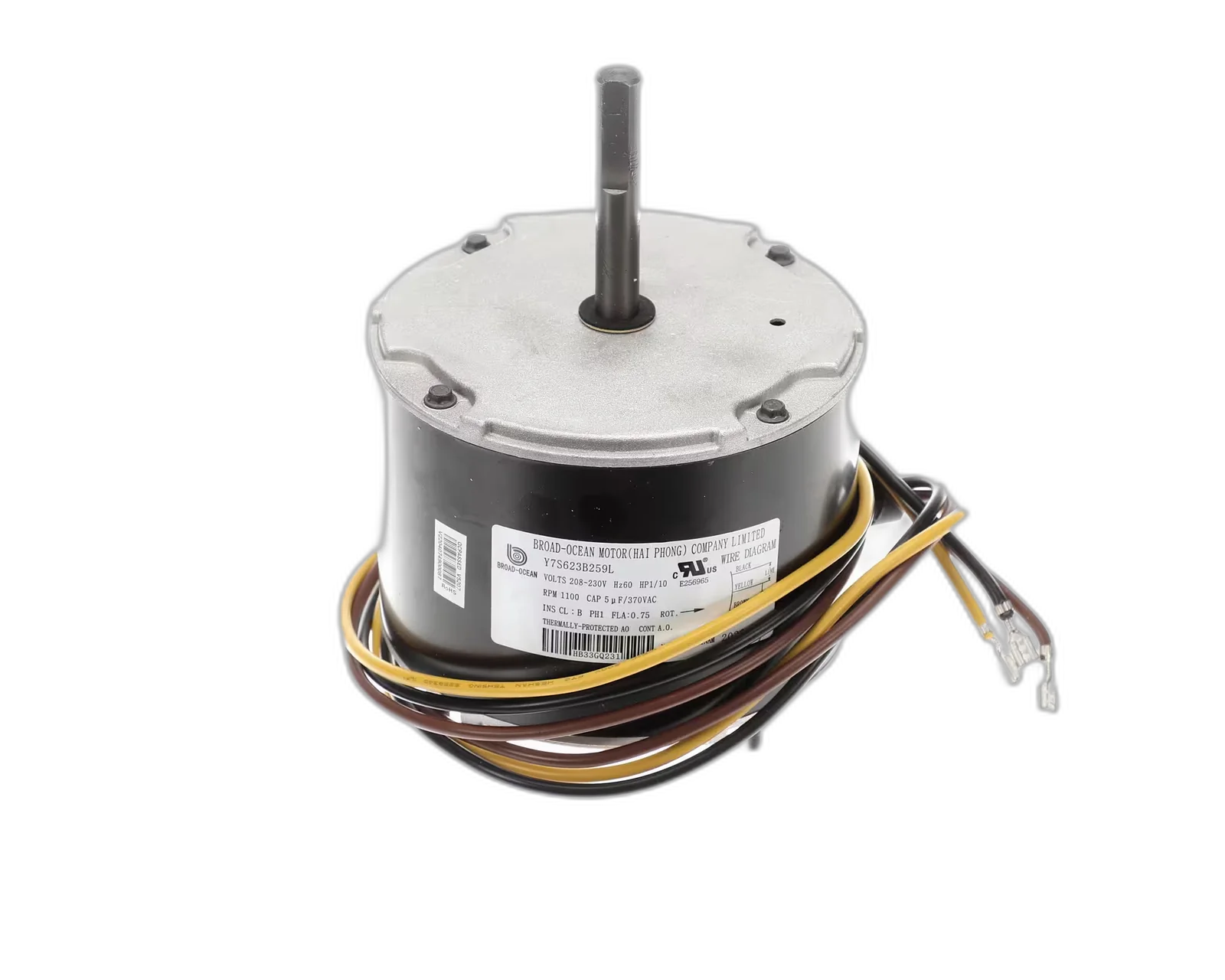 Fan Motor, Condenser, 208-230 Volt, 1 PH, 1100 RPM, 1/10 HP Blower Motors, Fan, Run Capacitors