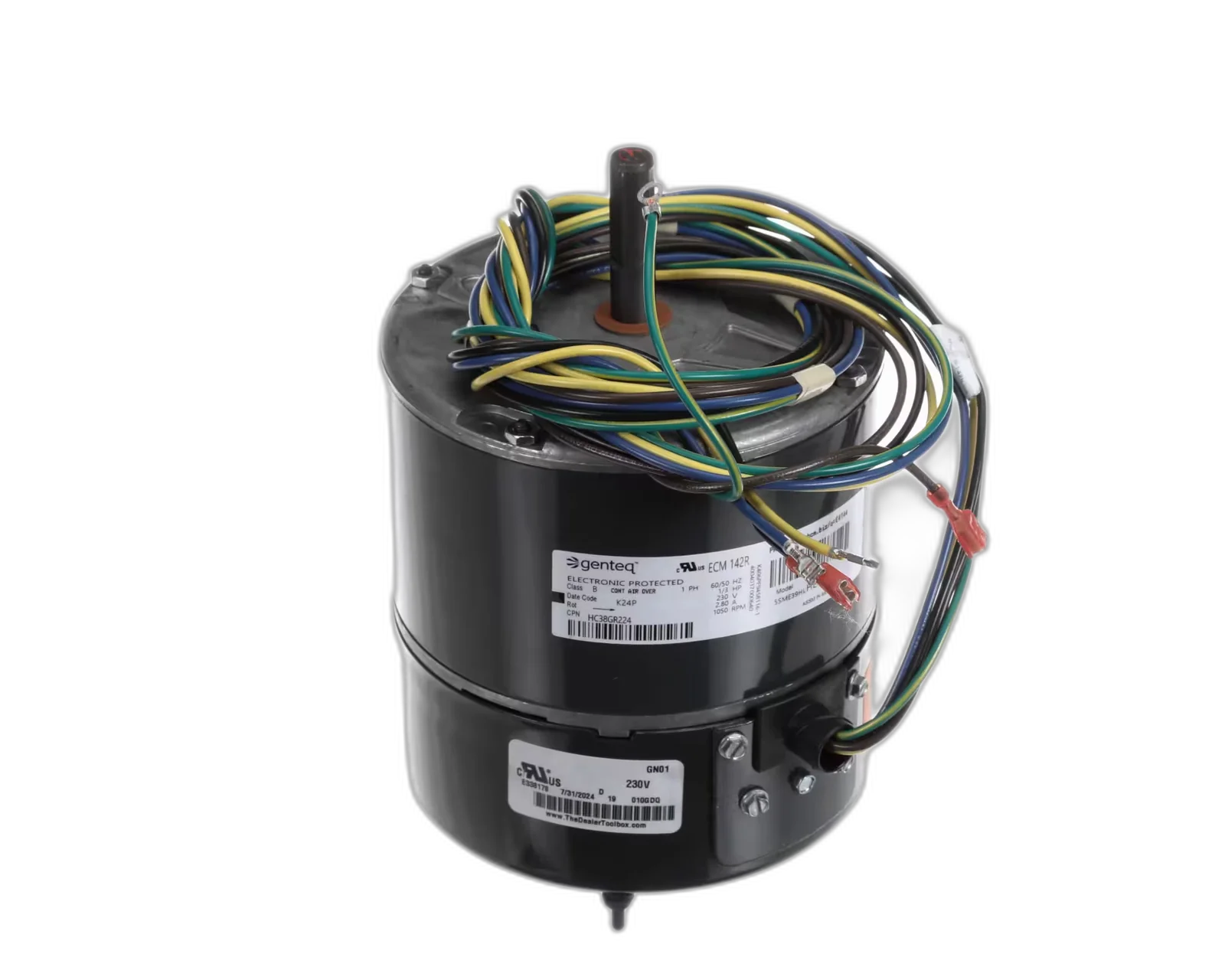 Motor, Fan, 230 Volt, 50/60HZ, 1/3HP, 1050 RPM Blower Motors, Fan, Run Capacitors