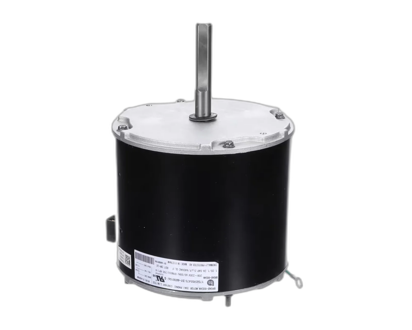 Fan Motor, Condenser, 208-230V, 60/50HZ, 850/700RPM, 1/4HP Blower Motors, Fan, Run Capacitors