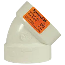 IPEX 2" 45 DEGREES PVC FGV ELBOW WHITE S636 PVC Schedule 40, 636 PVC, S636, ABS