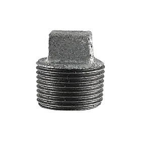 1"BLACK MALLEABLE STEEL SQUARE HEAD PLUG Steel Fittings