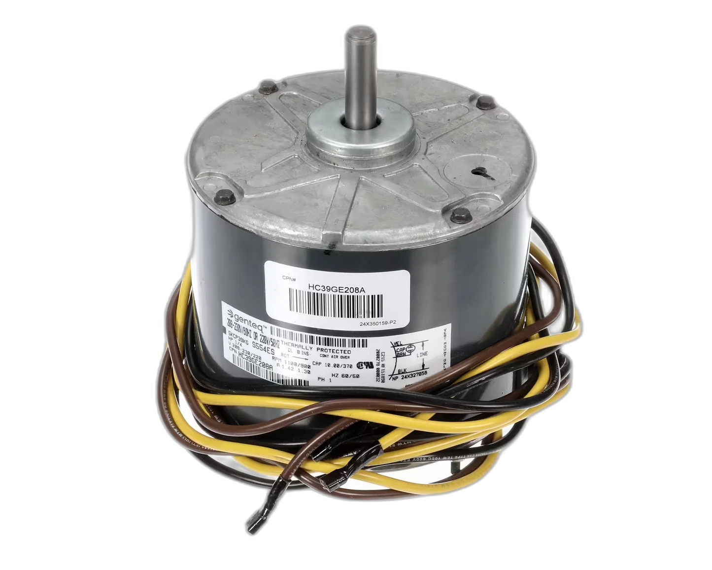 Motor, Condensor, 208/230V 60HZ, 220V 50HZ, 1PH, 1100/900RPM, 1/4HP Blower Motors, Fan, Run Capacitors