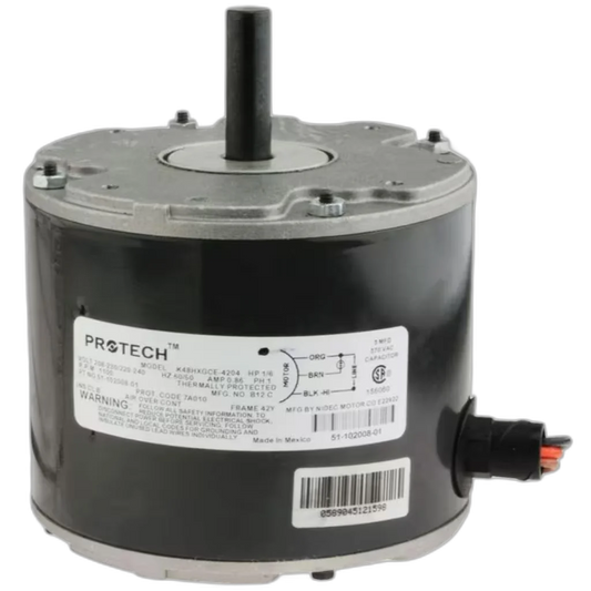 Motor, Condenser, 208/220/230 Volt, 50/60HZ, 1/6HP, 1PH, 1100 RPM Blower Motors, Fan, Run Capacitors
